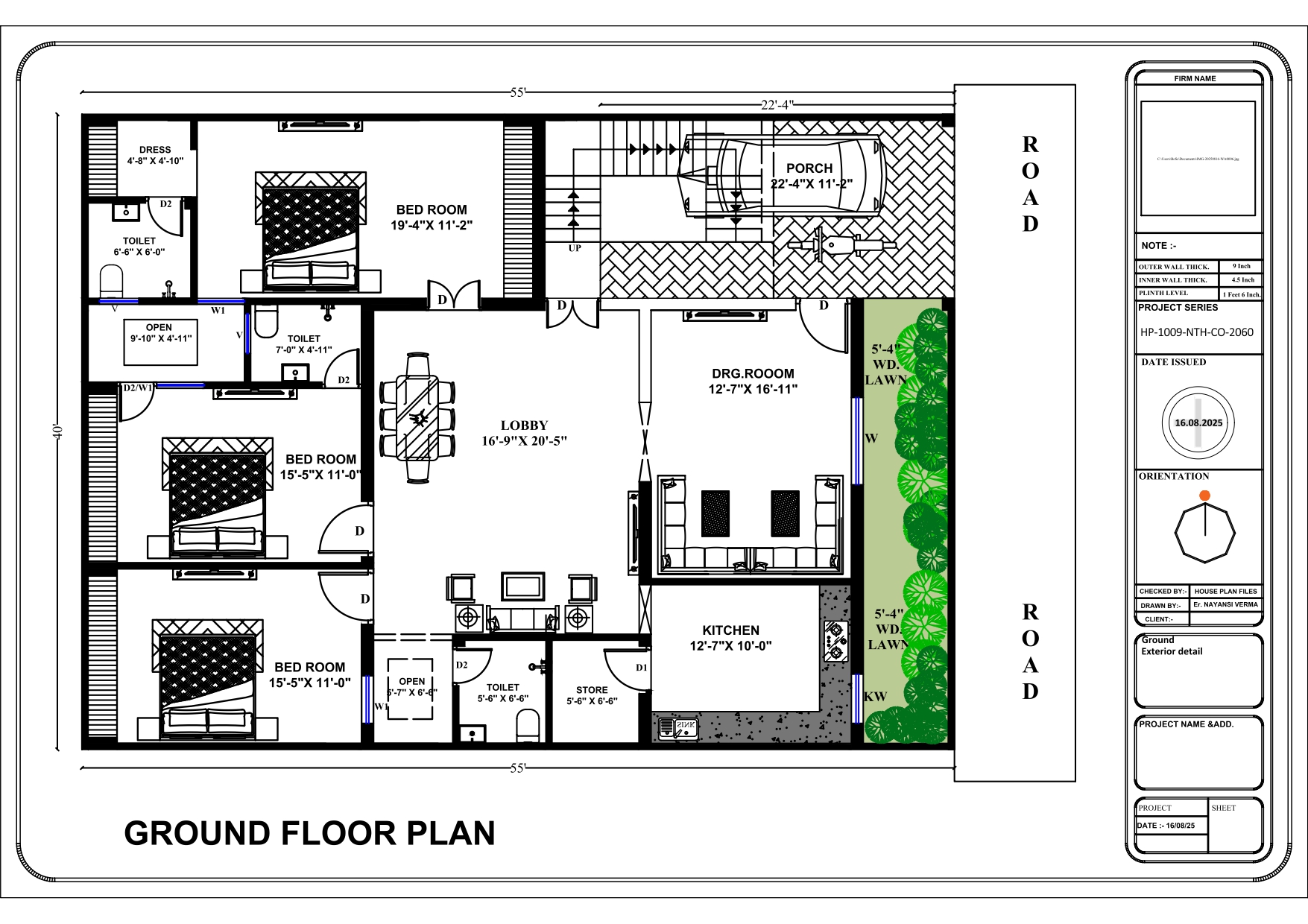 40x55 sqft