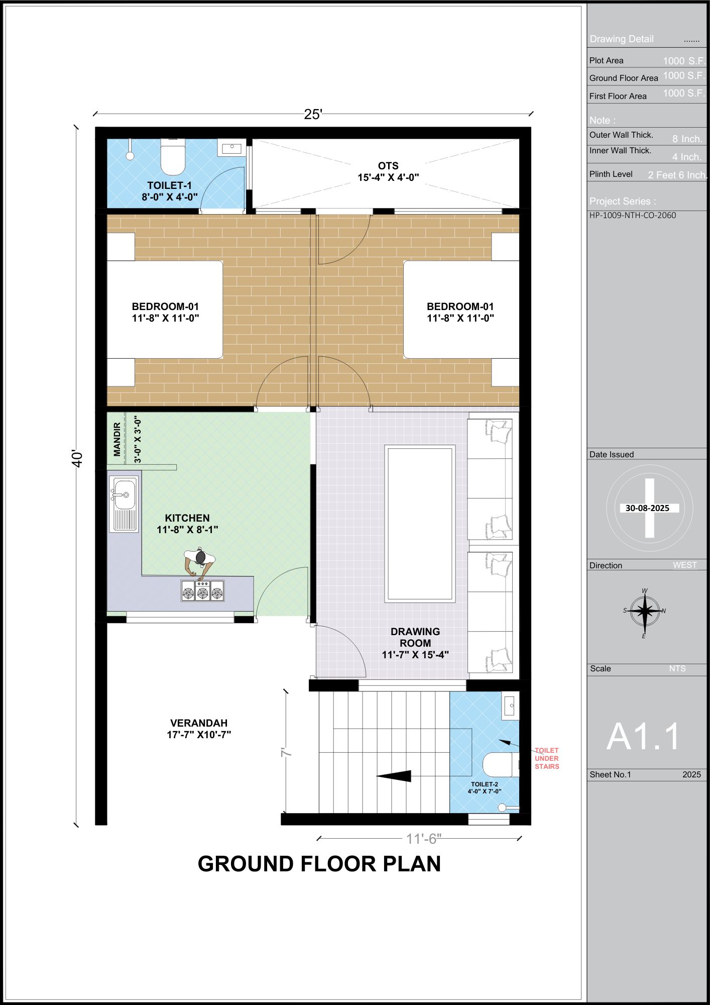 25X40 SQFT