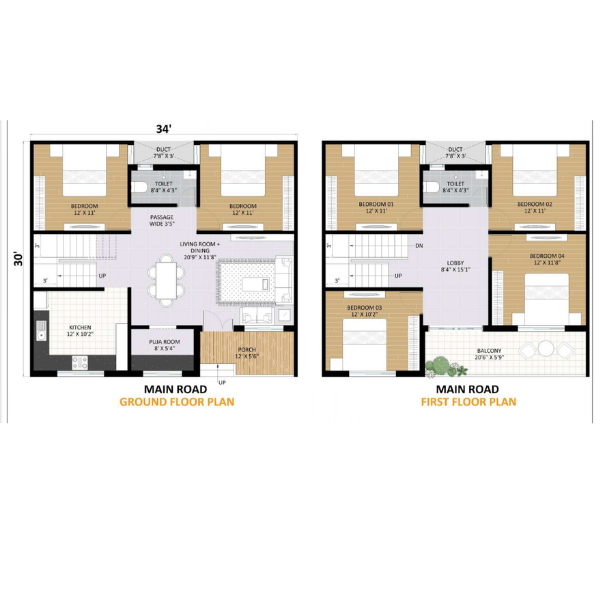 34x30 sqft
