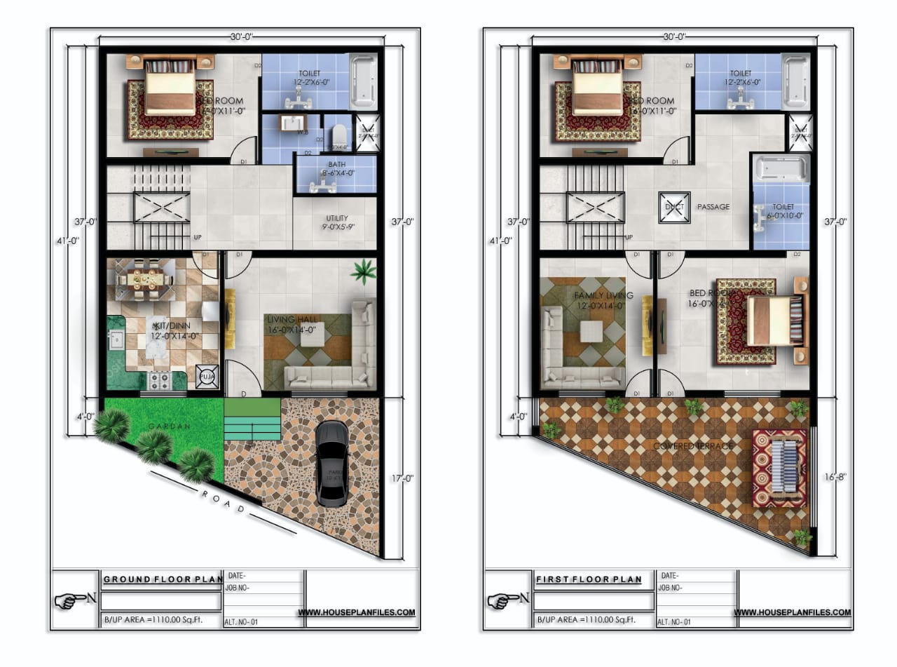 floor plan with 3d elevation design, image size:1280x951