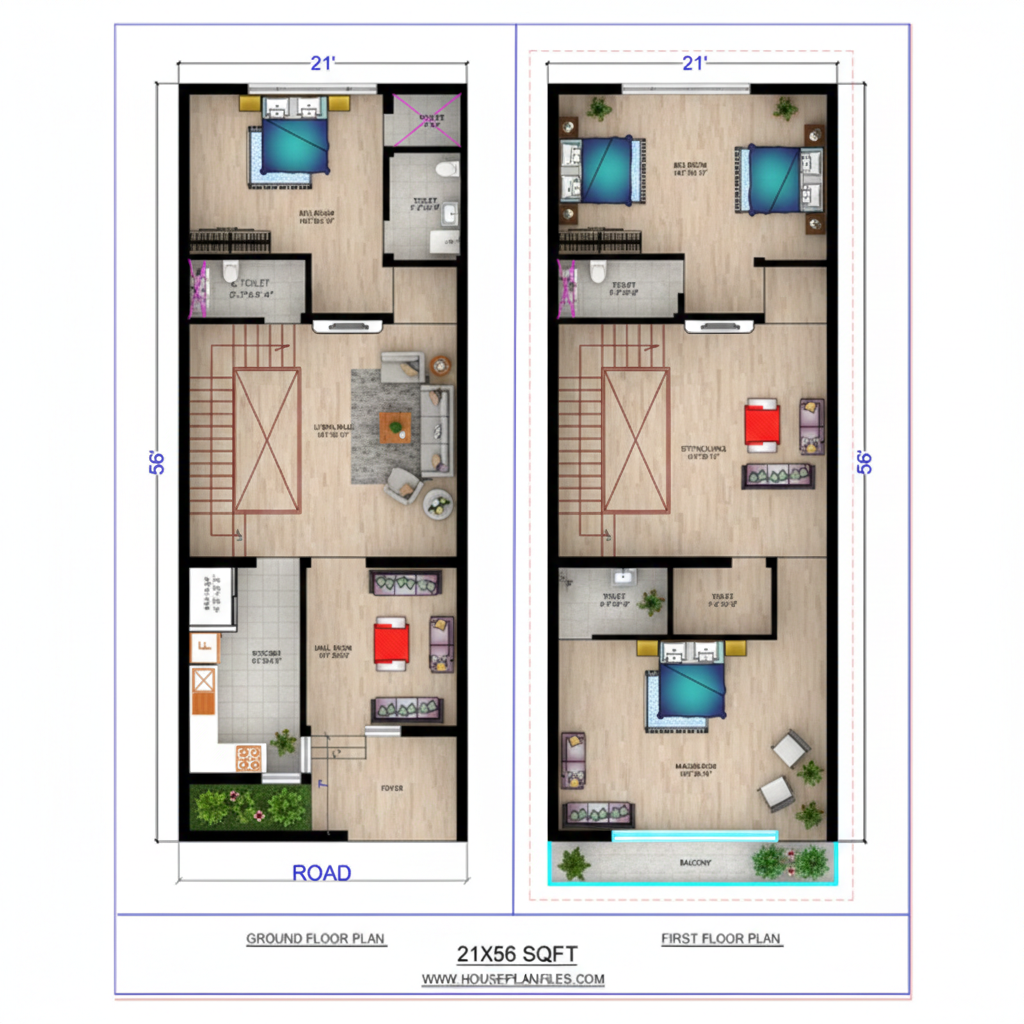 21x56 sqft